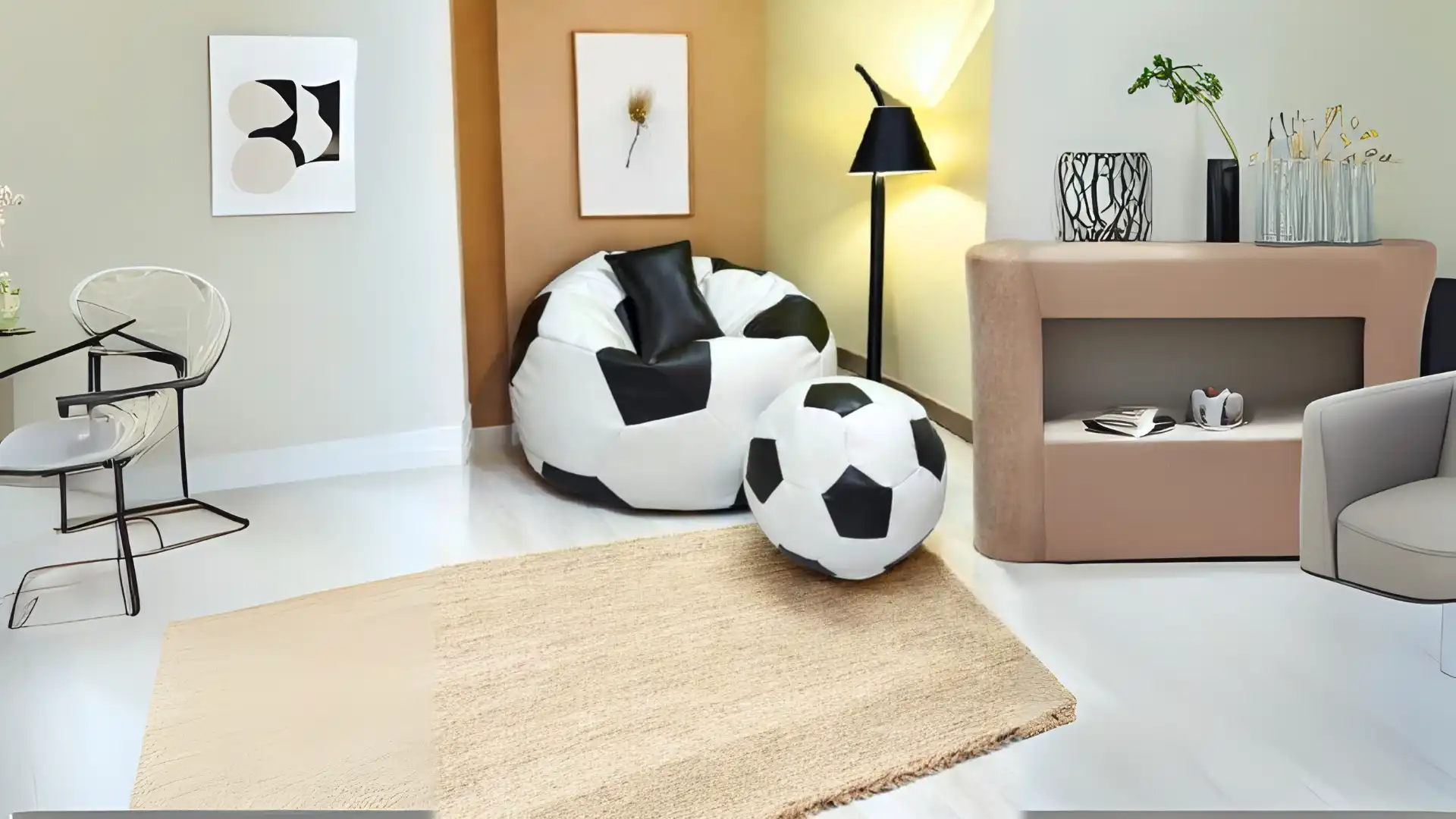 Bean bag in a home office setup