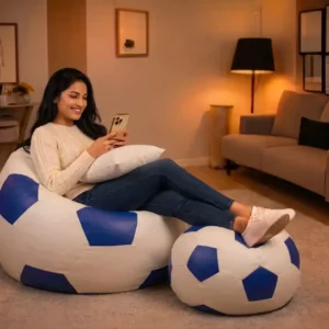 Football Shape White & Blue